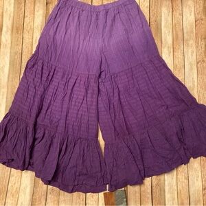 Pegasus Ombré Lined Purple Swiss dot Wide Leg Pants one size (34-40” waist)